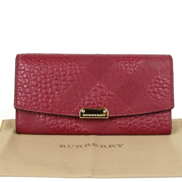 Check Porter Continental Wallet Plum Leather Purse - Picture 1 of 8